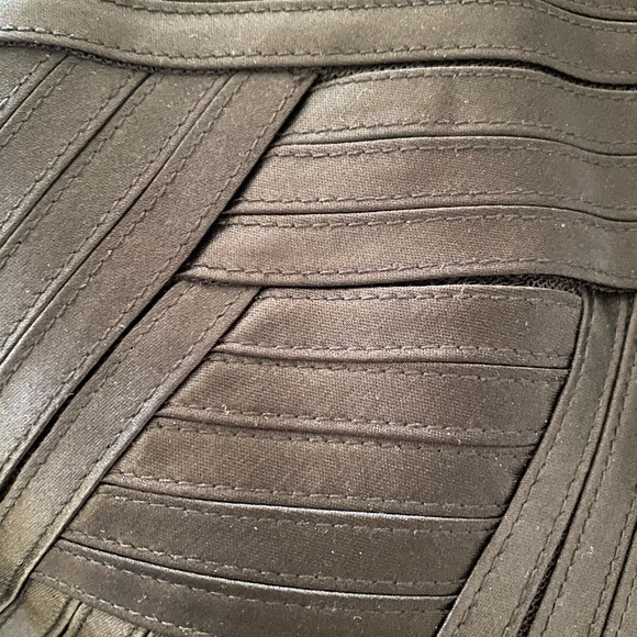 BCBG Black One Shoulder Black Satin Dress Size 6 - Picture 5 of 9